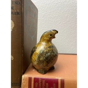 Vintage Ceramic Quail Collectible Figurine - Brown Gray